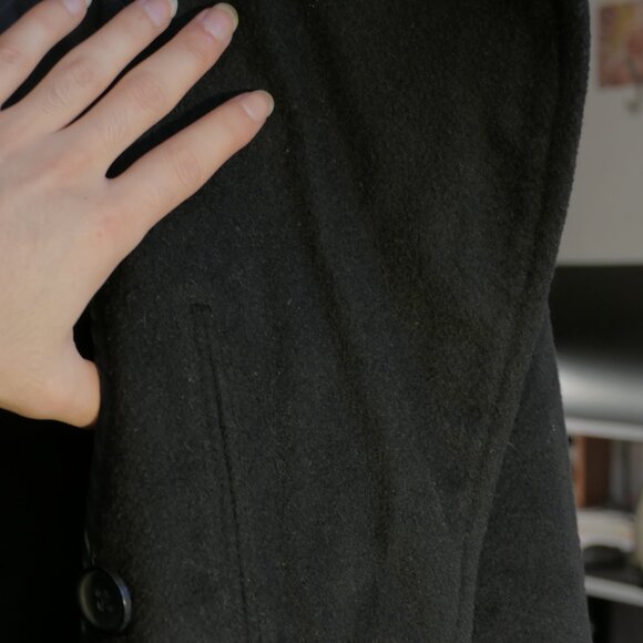 Banana Republic Dark Navy Wool-Blend Coat - Large - Picture 8 of 9